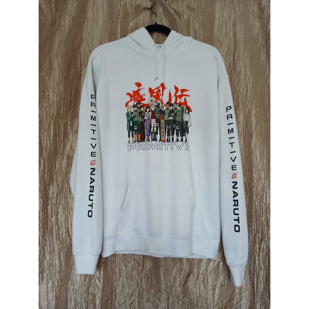 Primitive × Naruto Masashi Kishimoto Anime Graphic Hoodie Mens M White *